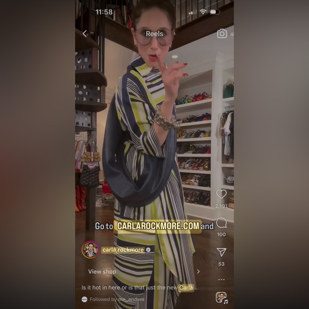 Striped Green and Blue tunic Carla Rockmore large dress